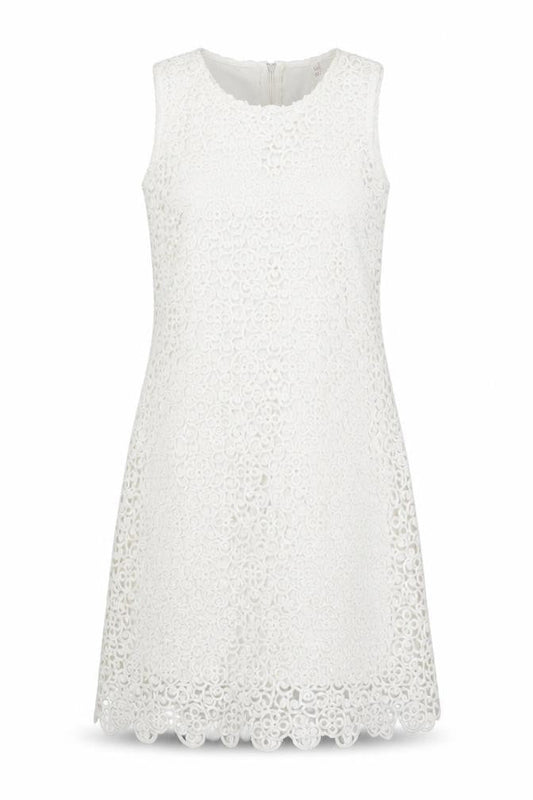 Quiz Women’s White Lace Sheath Knee Length Dress Size 8 Sleeveless