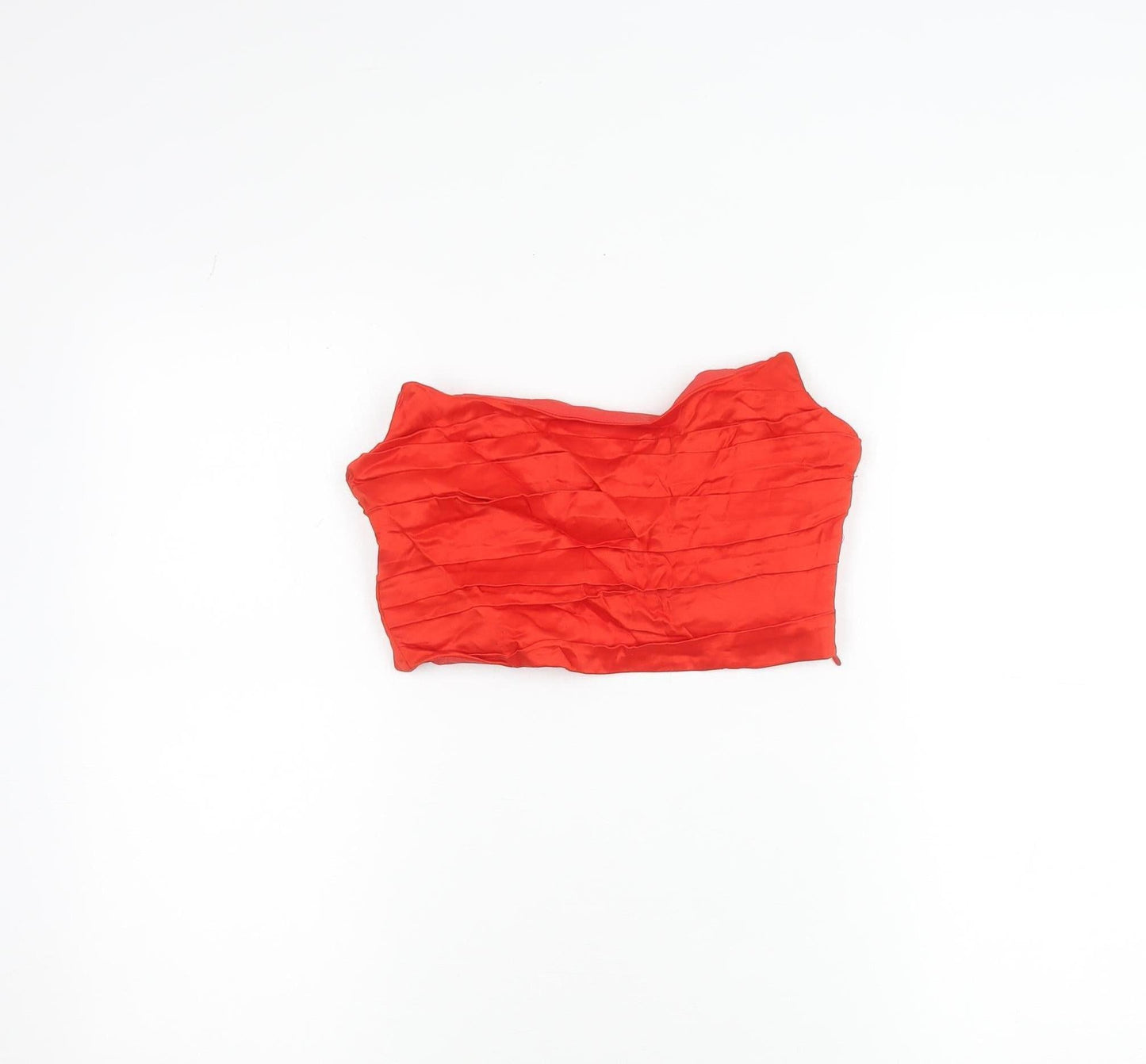 Zara Women Red Satin Camisole Top S Sweetheart Neck Spaghetti Strap