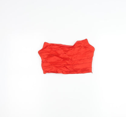 Zara Women Red Satin Camisole Top S Sweetheart Neck Spaghetti Strap