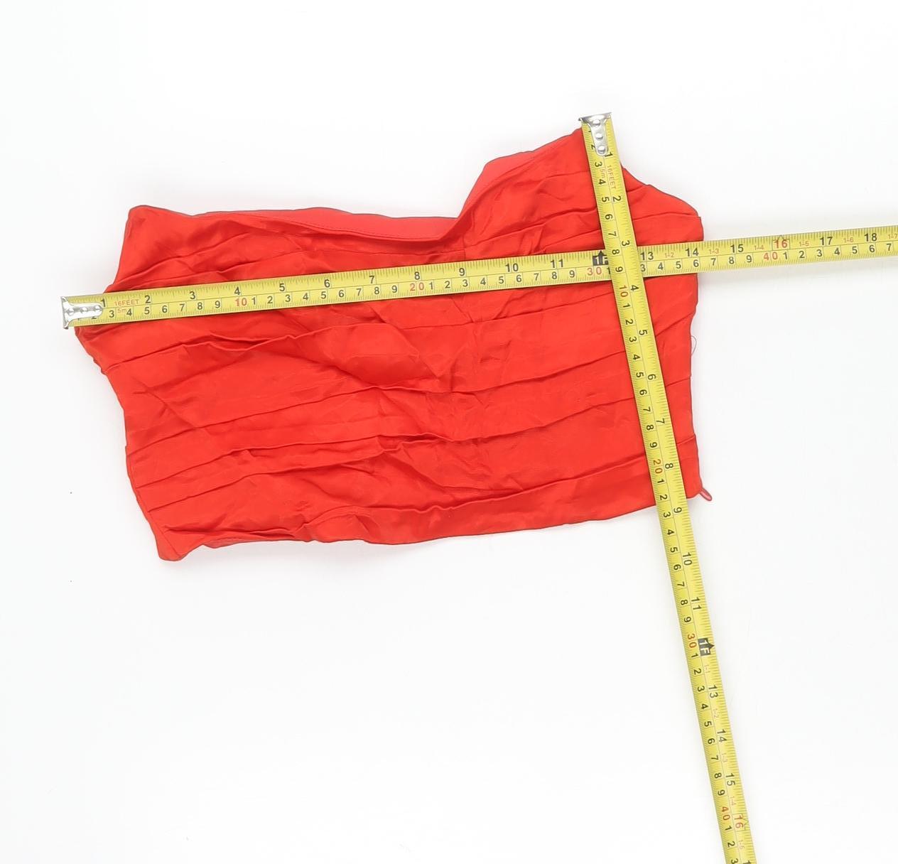 Zara Women Red Satin Camisole Top S Sweetheart Neck Spaghetti Strap