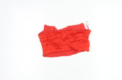 Zara Women Red Satin Camisole Top S Sweetheart Neck Spaghetti Strap