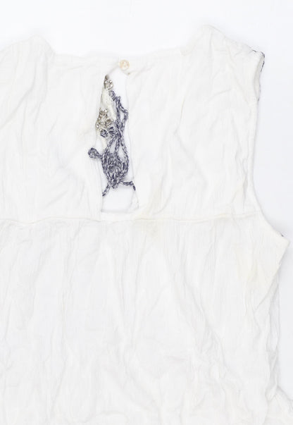 Womens UK Size 14 FatFace White Tunic Tank