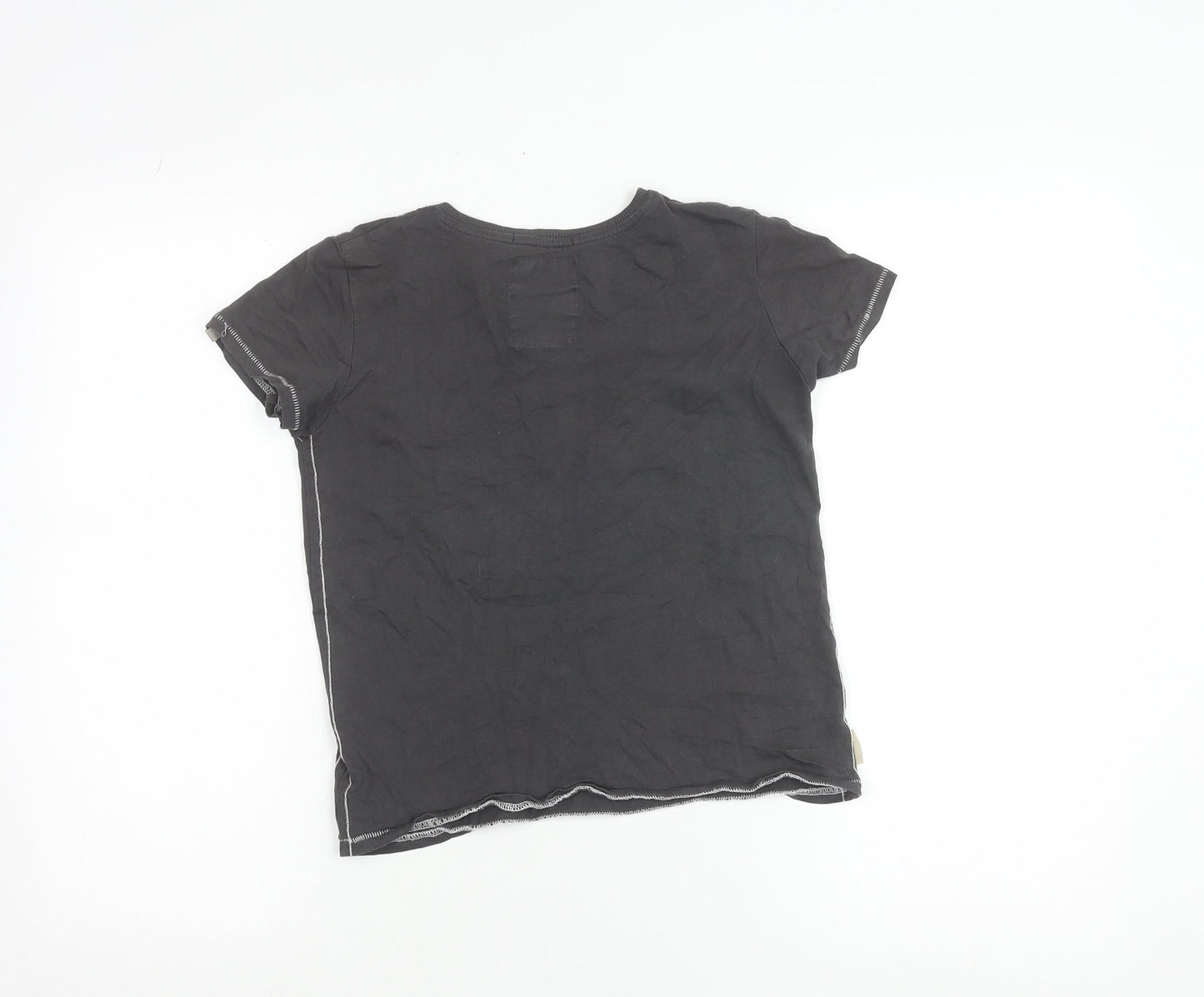 Teens UK Size 9/10 Tokyo Laundry Black Basic T-Shirt