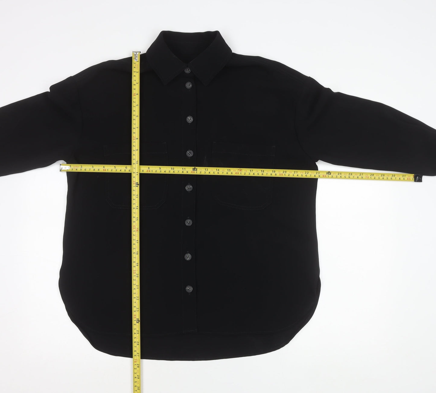 Next Women’s Black Button-Up Long Sleeve Polyester Shirt Size 10