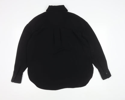 Next Women’s Black Button-Up Long Sleeve Polyester Shirt Size 10