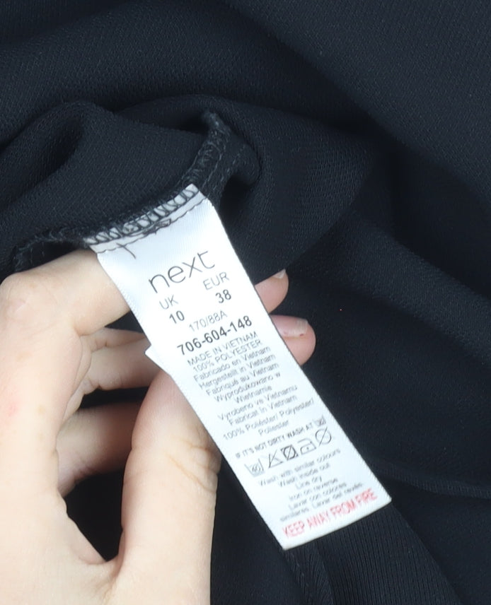 Next Women’s Black Button-Up Long Sleeve Polyester Shirt Size 10
