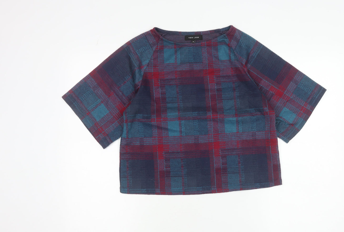 New Look Womens Multicoloured Plaid Blouse Size 8 Tunic Top