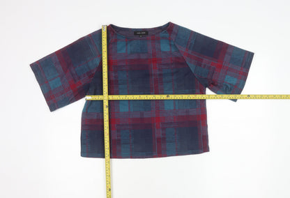 New Look Womens Multicoloured Plaid Blouse Size 8 Tunic Top