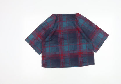 New Look Womens Multicoloured Plaid Blouse Size 8 Tunic Top