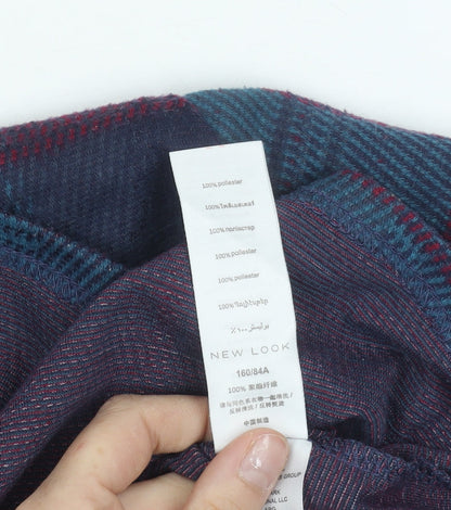 New Look Womens Multicoloured Plaid Blouse Size 8 Tunic Top