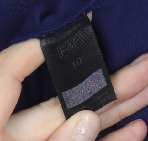 F&F Women’s Blue Size 10 Sheath Knee Length Dress