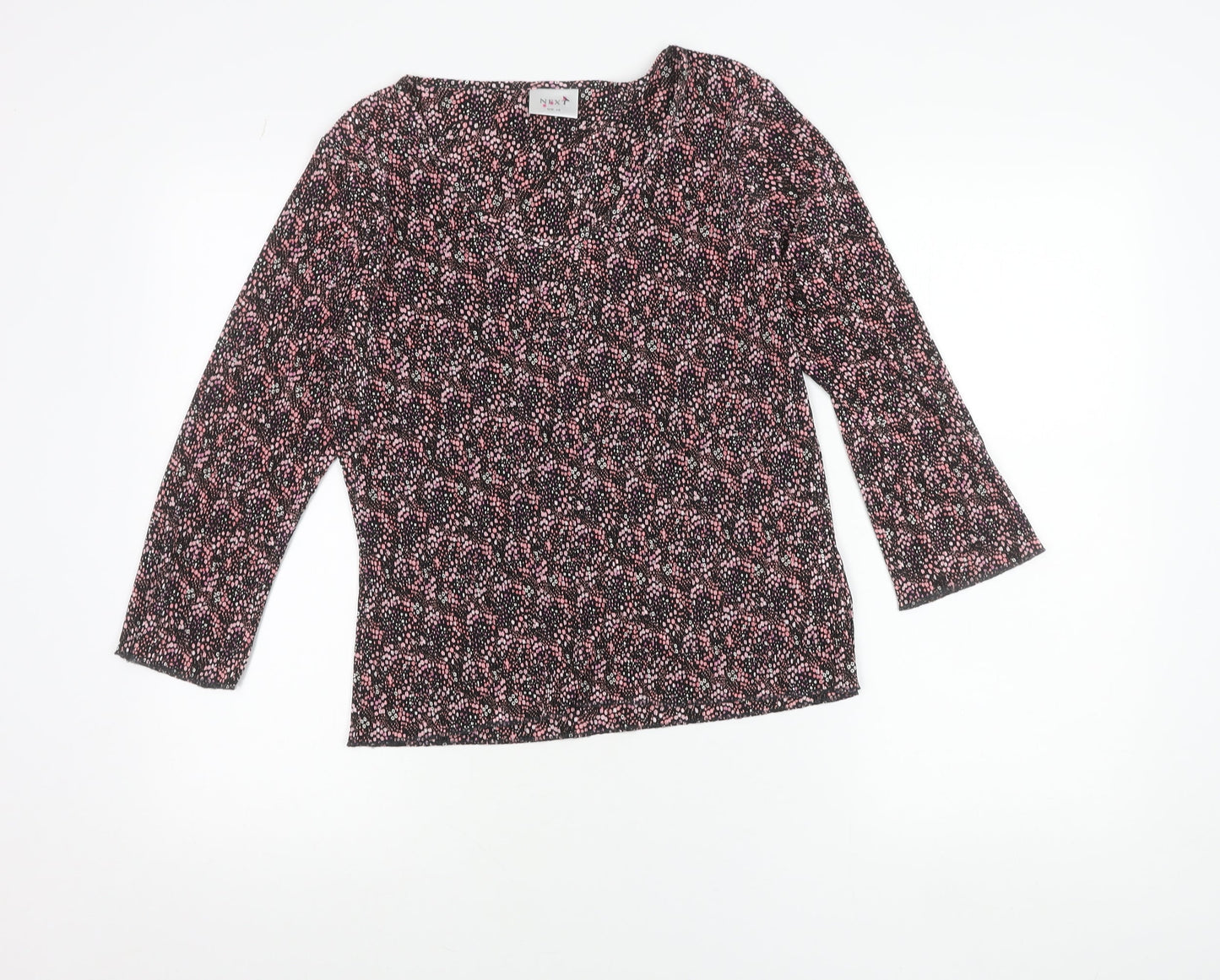 Next Womens Multicoloured Polka Dot Blouse Size 14 Boat Neck 3/4 Sleeve