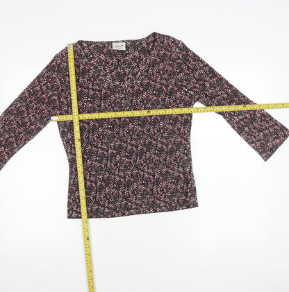 Next Womens Multicoloured Polka Dot Blouse Size 14 Boat Neck 3/4 Sleeve