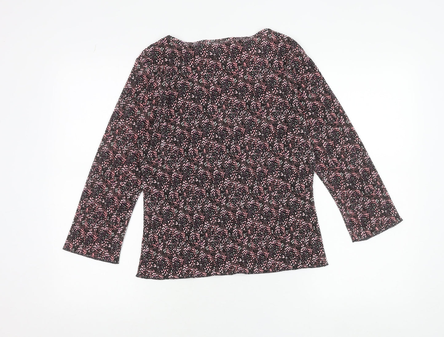 Next Womens Multicoloured Polka Dot Blouse Size 14 Boat Neck 3/4 Sleeve