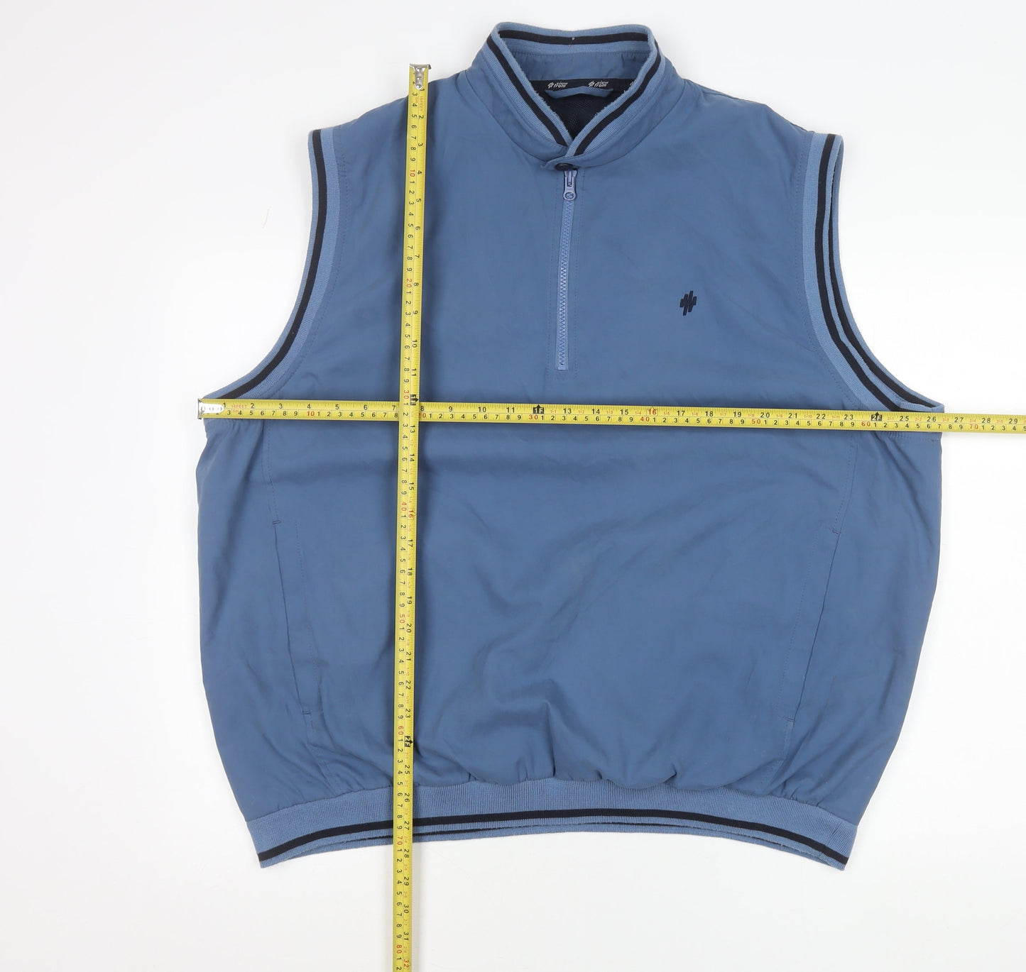 Marks and Spencer Men's Blue XL 44-46" Golf Waistcoat 1/4 Zip Polyester