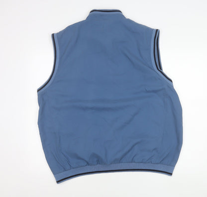 Marks and Spencer Men's Blue XL 44-46" Golf Waistcoat 1/4 Zip Polyester