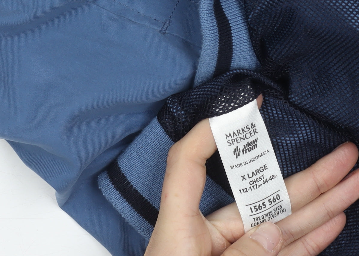 Marks and Spencer Men's Blue XL 44-46" Golf Waistcoat 1/4 Zip Polyester