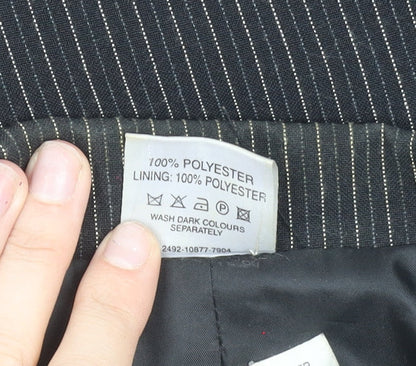 Xe Women’s Black Pinstripe Suit Jacket Size 16 Lined Business Blazer