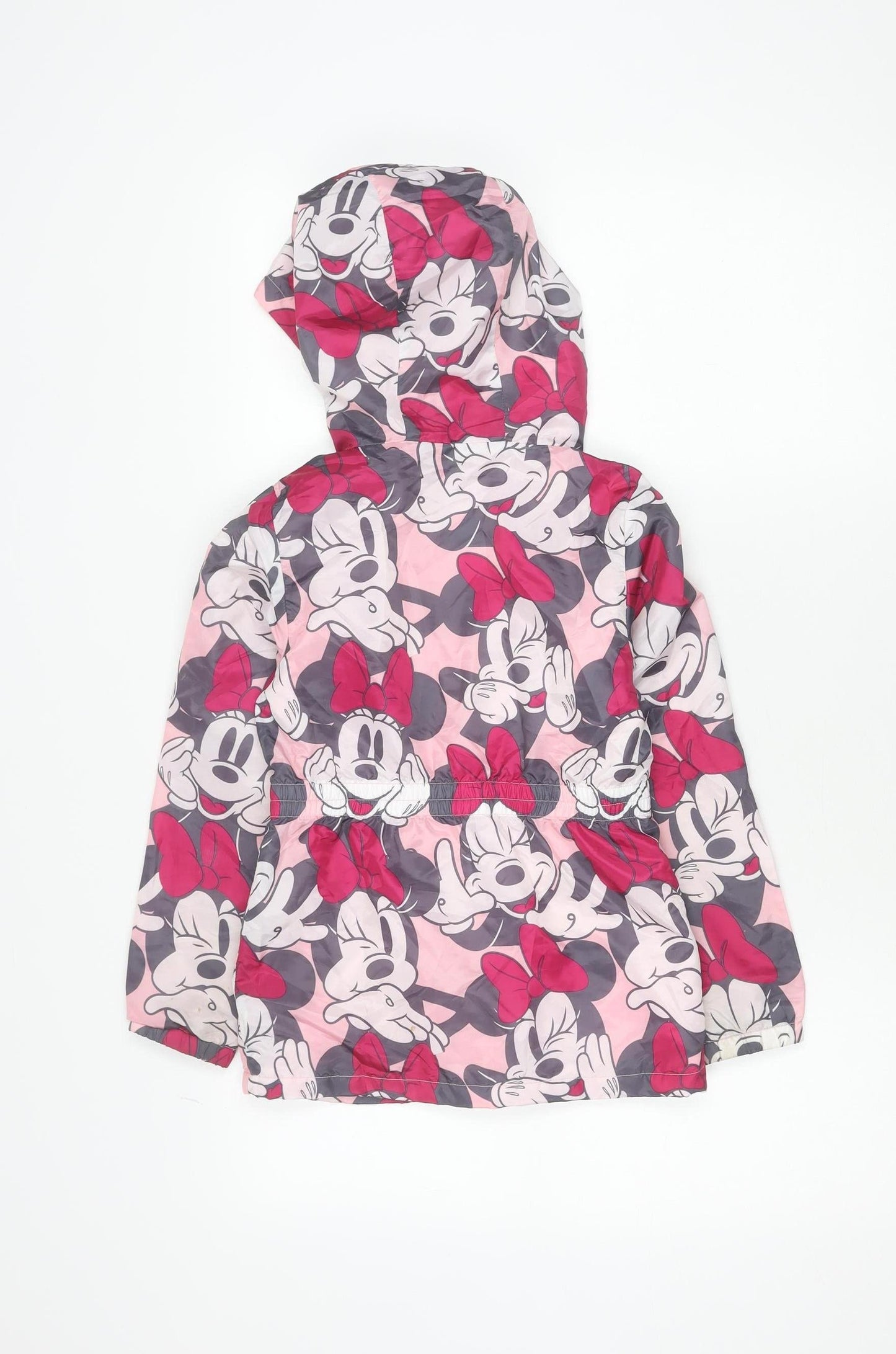 Disney Girls Pink Minnie Mouse Hooded Rain Coat Jacket Size 8 Years