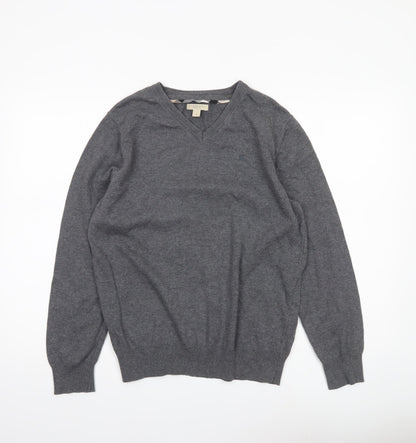 Burberry Brit Men’s Grey Cotton V-Neck Jumper Size S