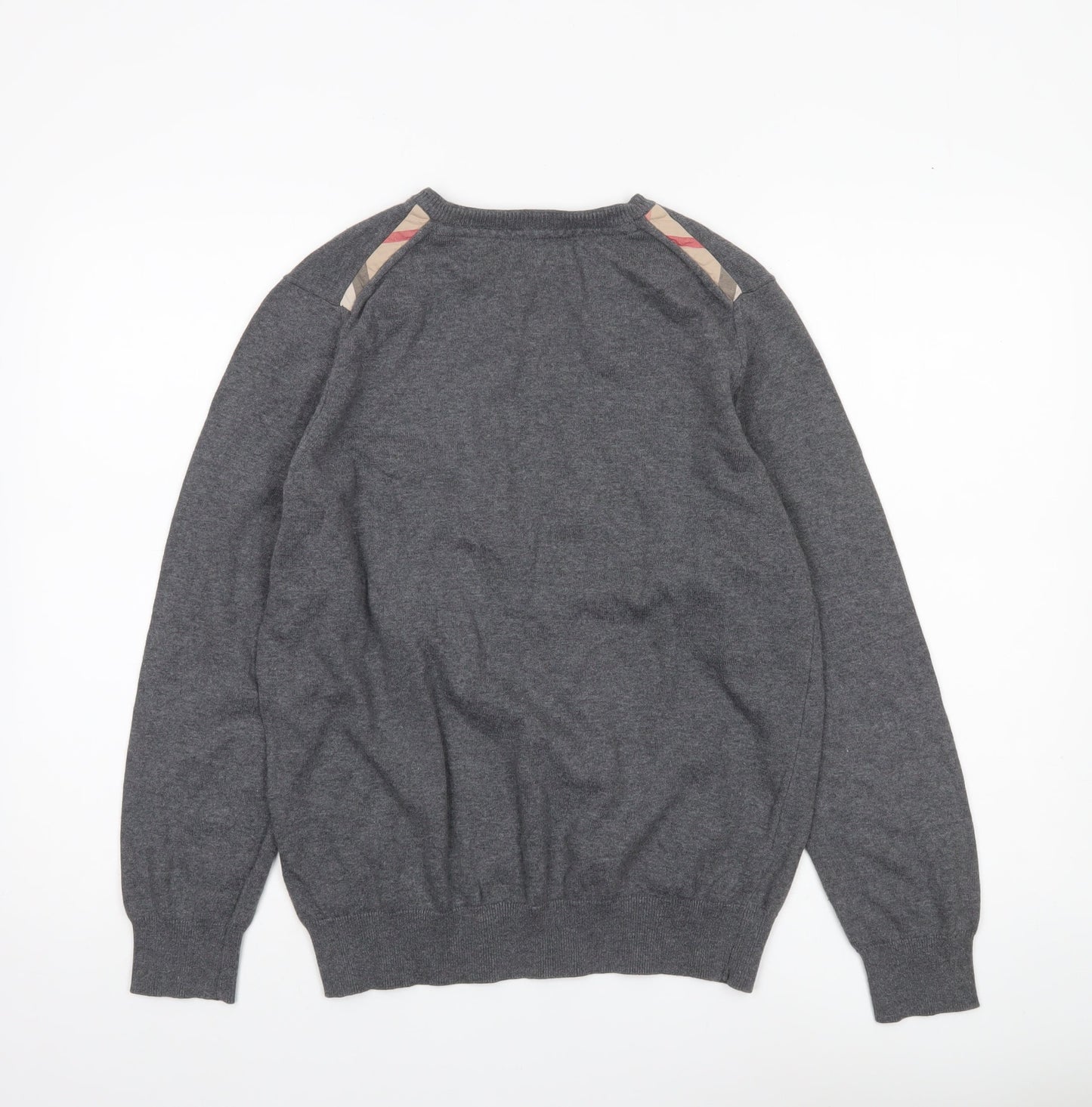 Burberry Brit Men’s Grey Cotton V-Neck Jumper Size S