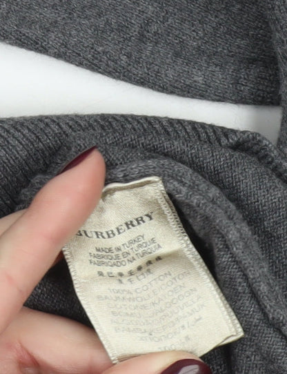 Burberry Brit Men’s Grey Cotton V-Neck Jumper Size S