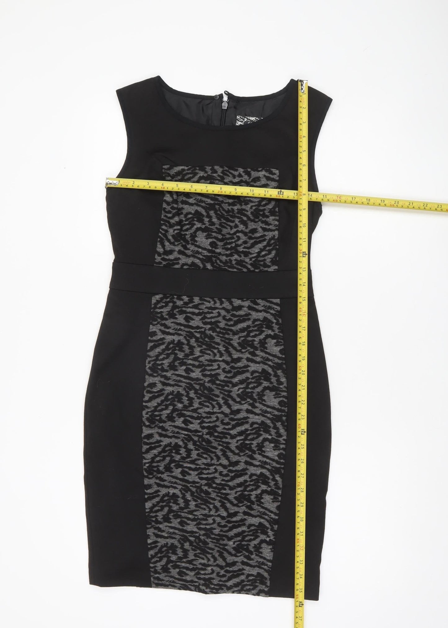 Next Women’s Black Grey Animal Print Sheath Dress Size 8