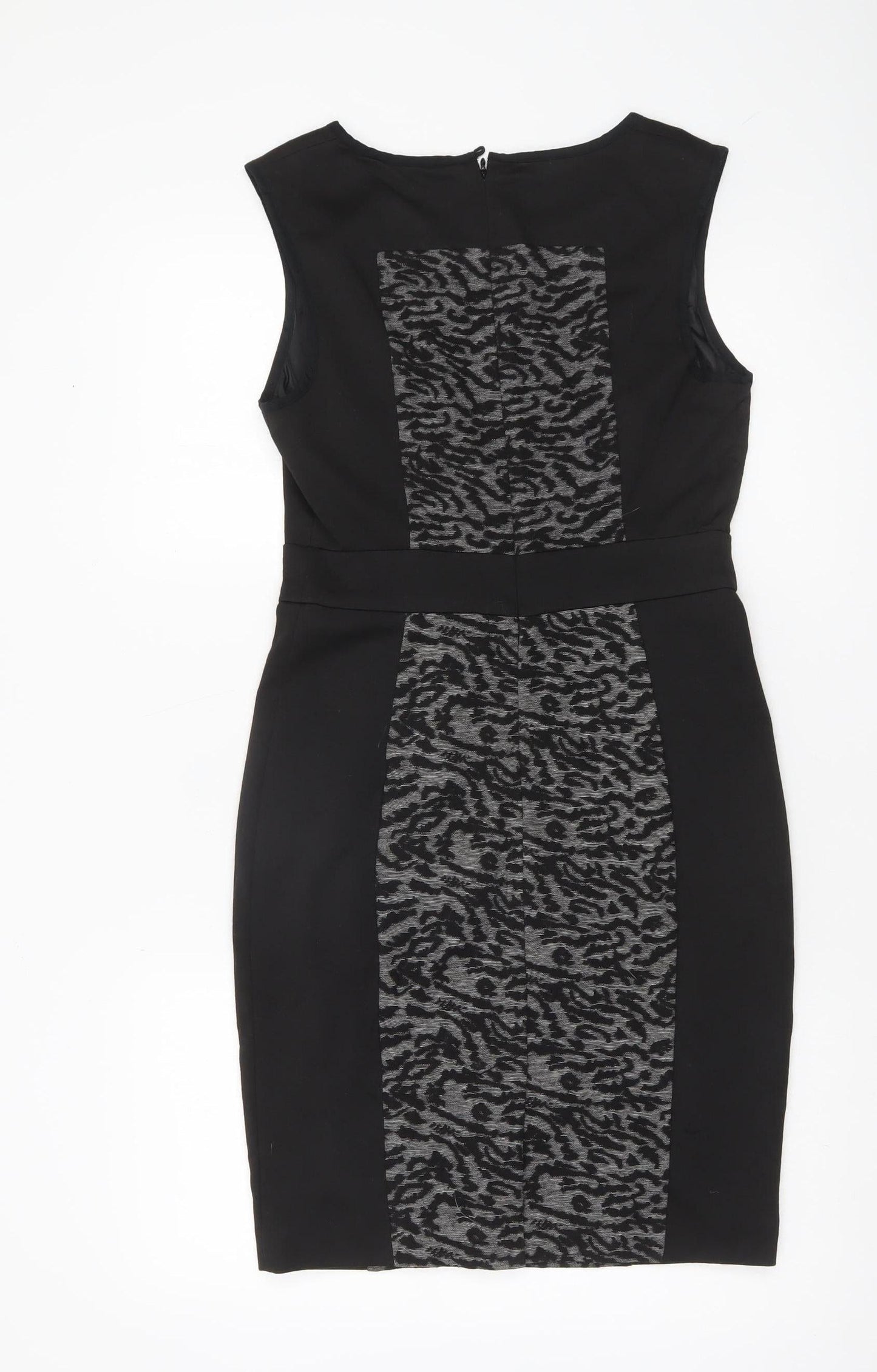 Next Women’s Black Grey Animal Print Sheath Dress Size 8