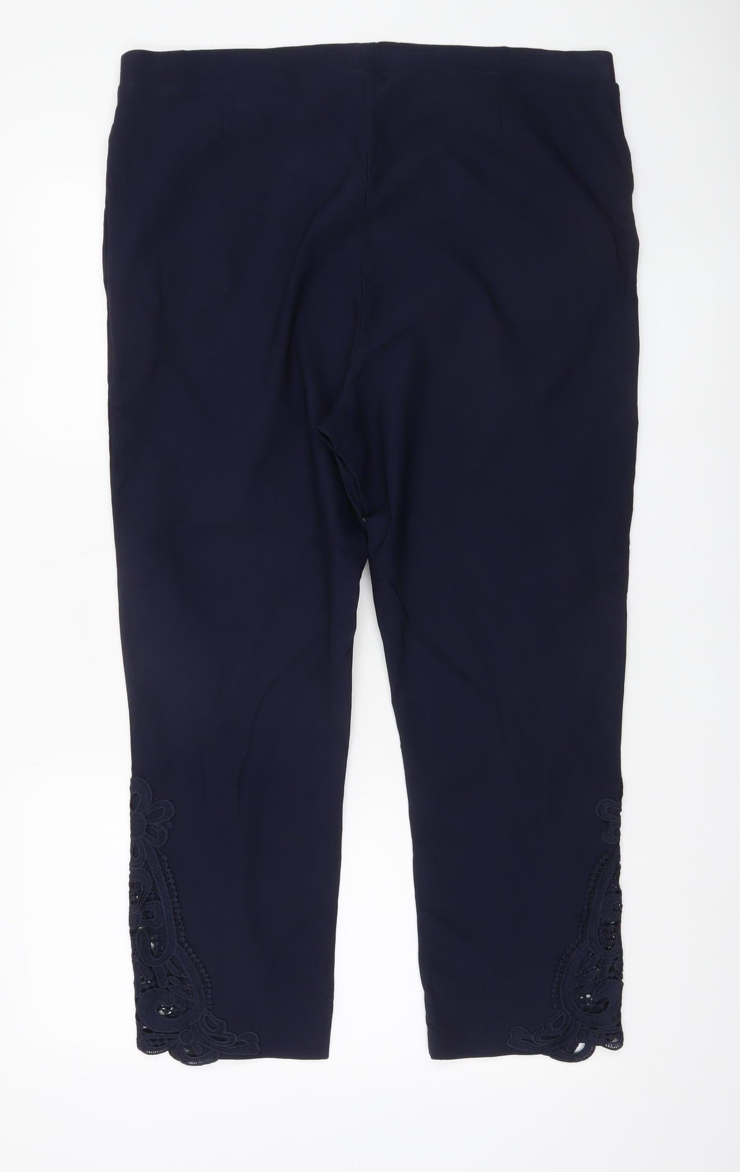 Emelia Classics Women’s Blue XL Slim Fit Leggings with Lace Accents