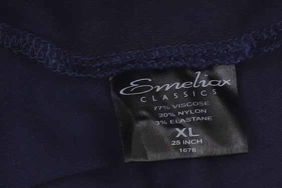 Emelia Classics Women’s Blue XL Slim Fit Leggings with Lace Accents