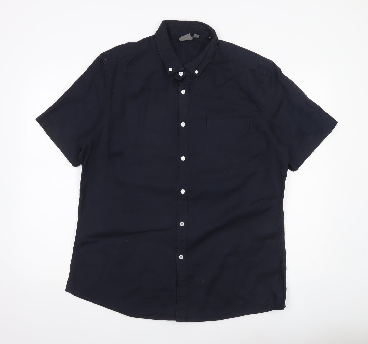 ASOS Men’s Blue XL 42-44" Button-Down Short Sleeve Casual Shirt