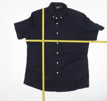 ASOS Men’s Blue XL 42-44" Button-Down Short Sleeve Casual Shirt