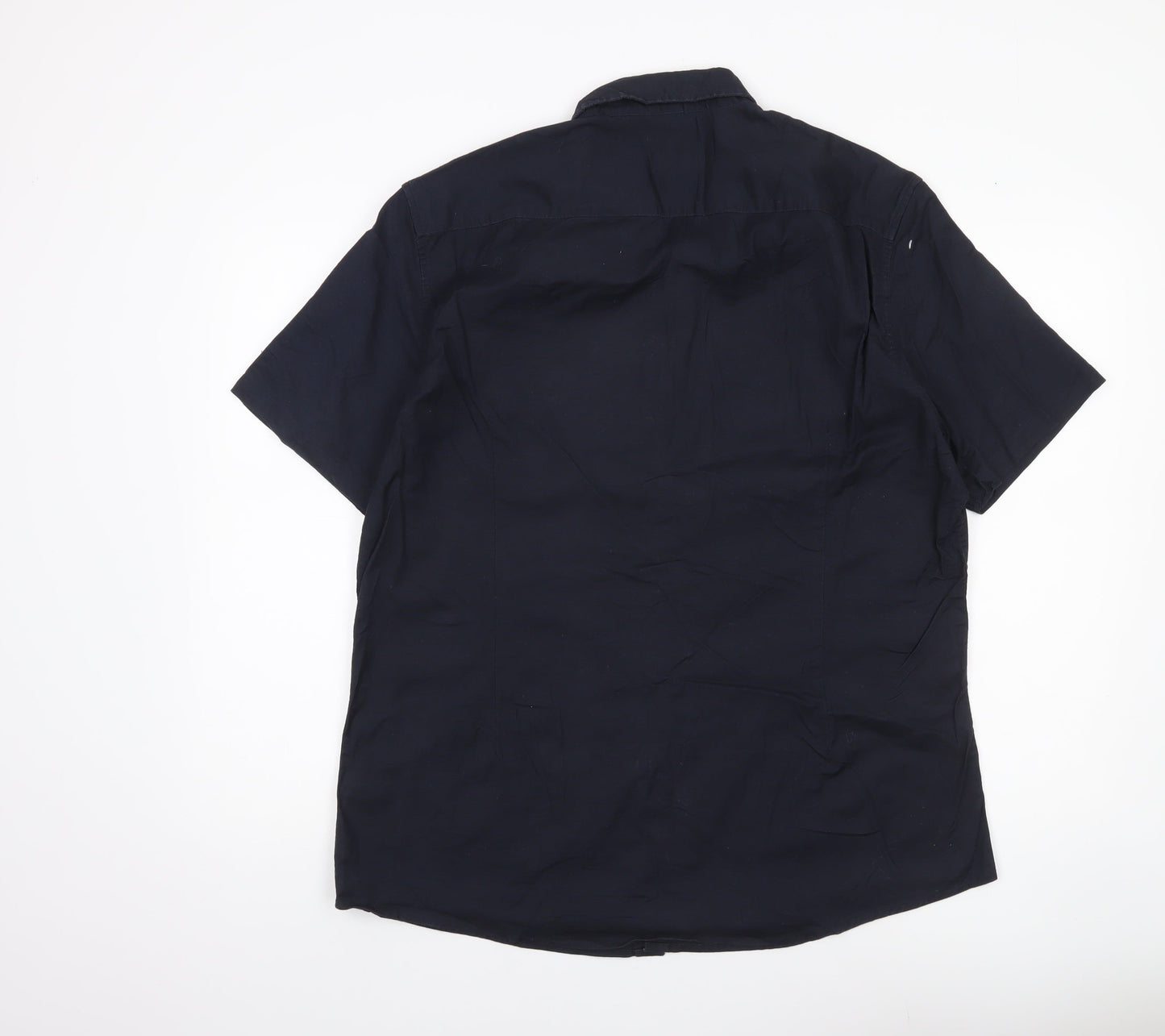 ASOS Men’s Blue XL 42-44" Button-Down Short Sleeve Casual Shirt