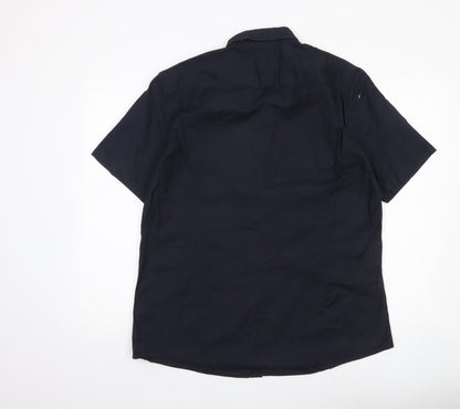 ASOS Men’s Blue XL 42-44" Button-Down Short Sleeve Casual Shirt