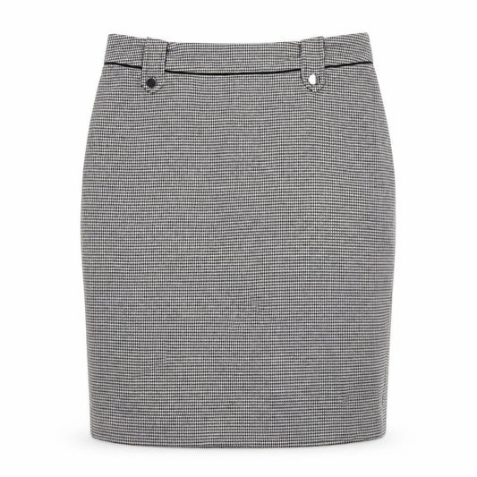 Wallis Womens Black Houndstooth Pencil Skirt UK12 Workwear