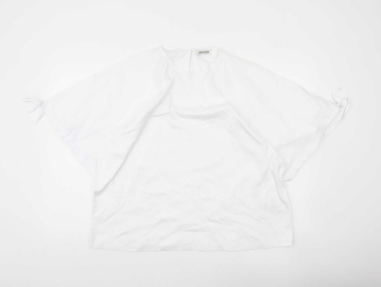 Jaeger Women White Size 18 Cotton Tunic Blouse Kimono Sleeve