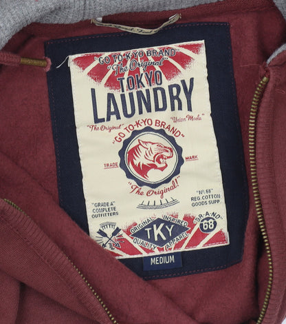 Tokyo Laundry Men's Red Full Zip Hoodie Size M Regular Fit