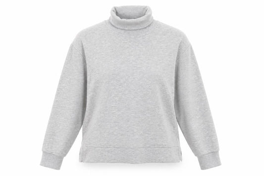 PrettyLittleThing Women’s Grey Roll Neck Sweatshirt UK 8