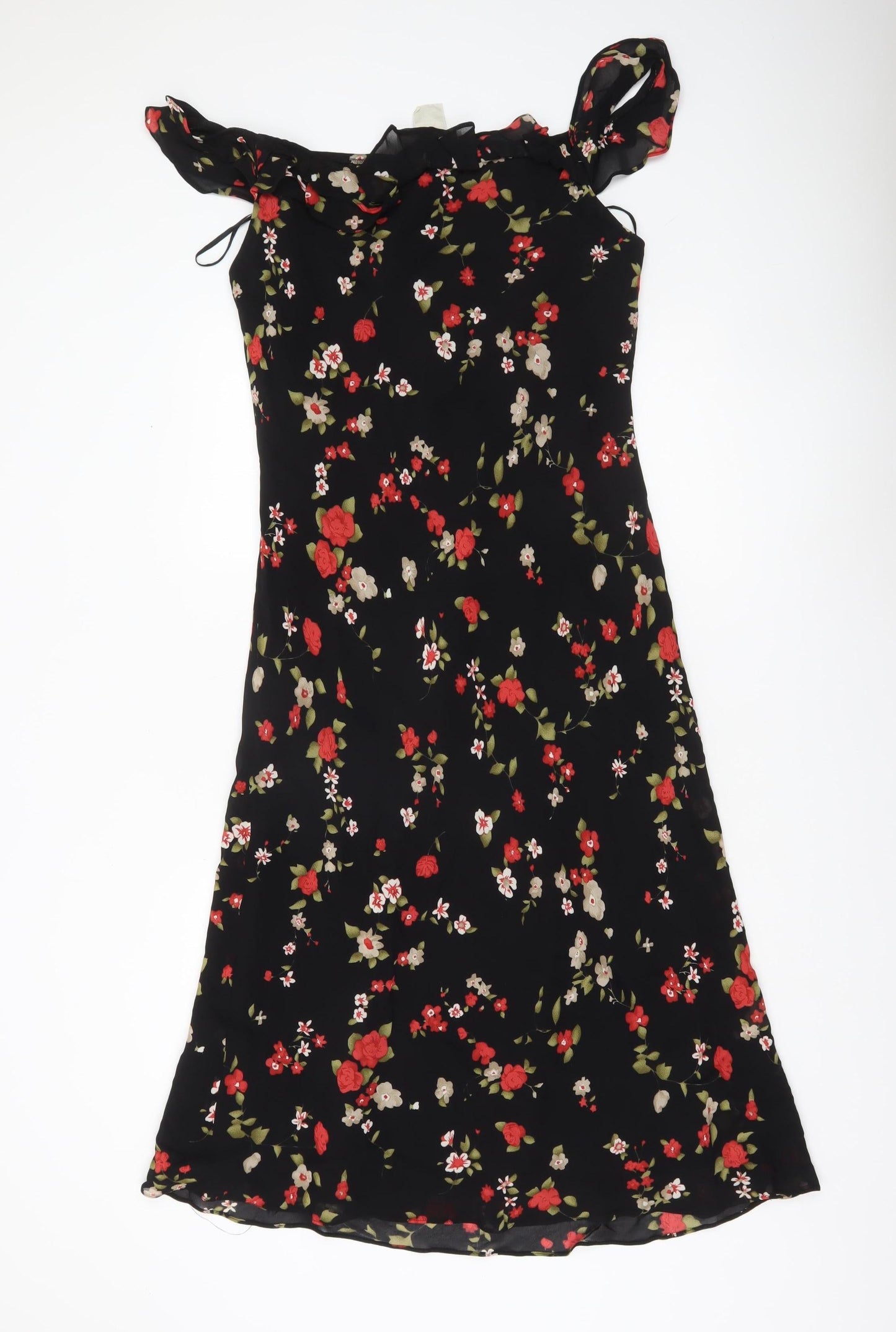 Evan-Picone Women’s Black Floral Off Shoulder Shift Dress Size 10