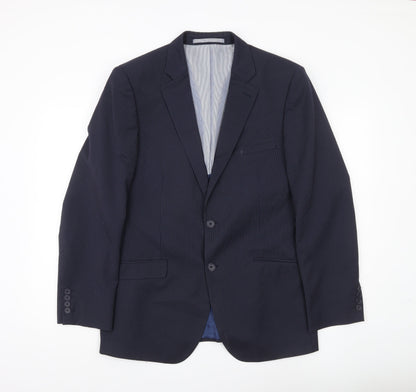 Marks and Spencer Men’s Blue Pinstripe Wool Blend Blazer Jacket 40 Chest