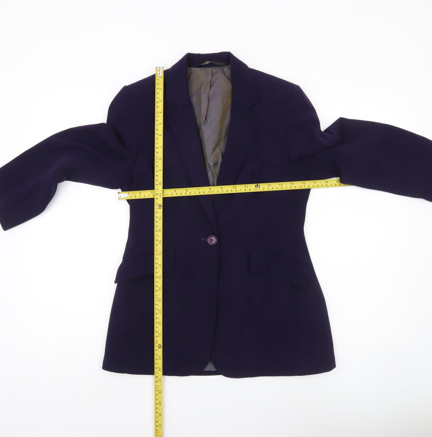 BHS Women Purple Blazer Size 8 Regular Fit One Button Work Jacket
