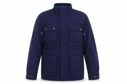 H&M Men’s Blue Military Jacket Size 38 Cotton Blend Mid-Length