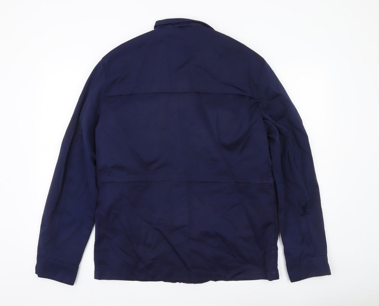 H&M Men’s Blue Military Jacket Size 38 Cotton Blend Mid-Length