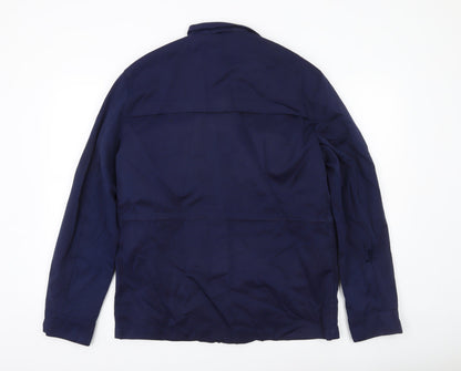 H&M Men’s Blue Military Jacket Size 38 Cotton Blend Mid-Length