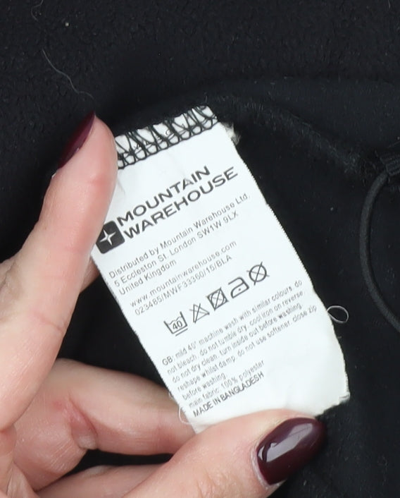 Mountain Warehouse Womens Black Fleece Jacket UK 12 Full Zip