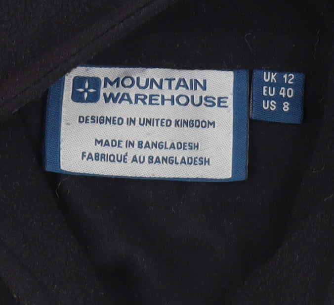 Mountain Warehouse Womens Black Fleece Jacket UK 12 Full Zip