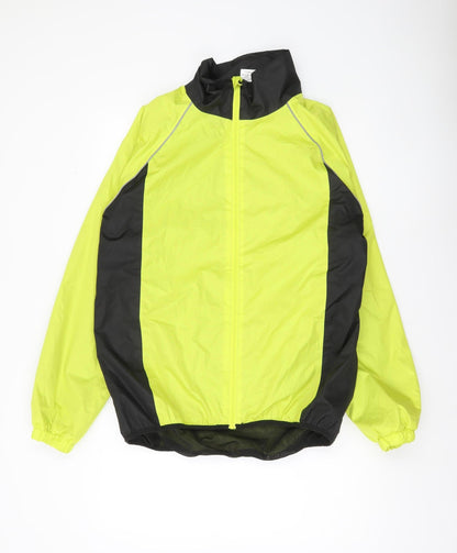 Crane Men's Yellow Black Cycling Windbreaker Jacket Medium 39-41"