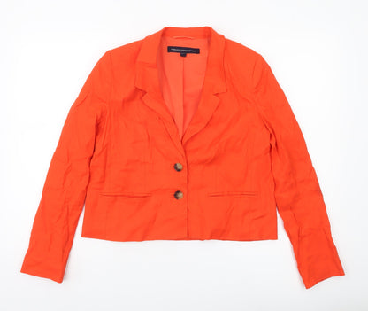 French Connection Women’s Orange Linen Blend Cropped Blazer UK 8