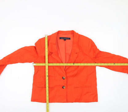 French Connection Women’s Orange Linen Blend Cropped Blazer UK 8