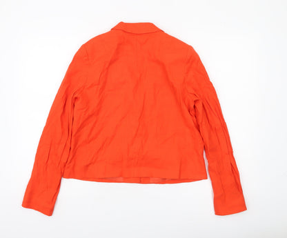 French Connection Women’s Orange Linen Blend Cropped Blazer UK 8